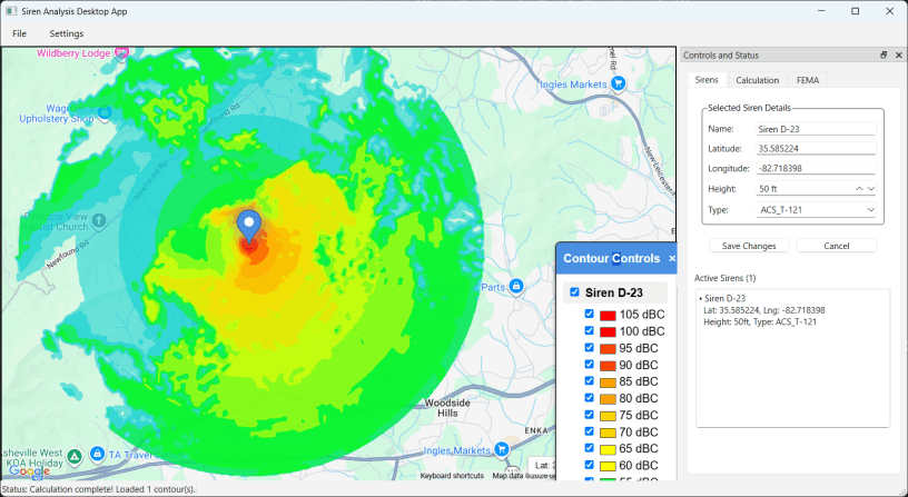 An example of siren modeling